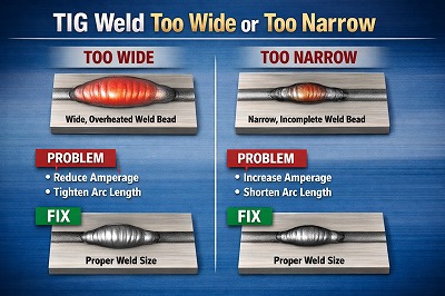 TIG Weld Too Wide or Too Narrow