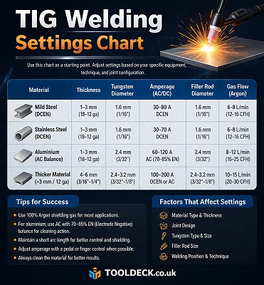 TIG Welding Settings Chart