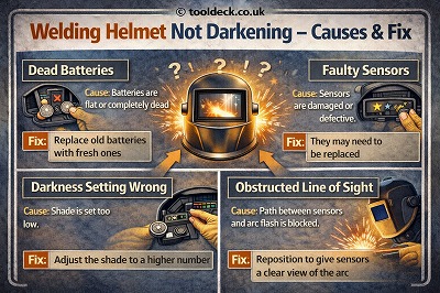 Welding Helmet Not Darkening – Causes & Fix