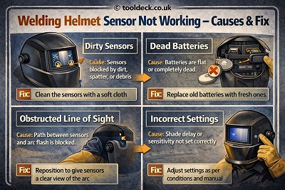 Welding Helmet Sensor Not Working – Causes & Fix